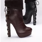 Ботильоны от Victoria's Secret черные / Corset-back Platform Bootie