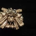 Старинное кольцо с бриллиантами и белыми сапфирами
