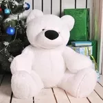 Мягкая игрушка медведь сидячий «Бублик» 70 см. Белый