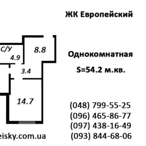 1-я квартира (54, 2 м.кв.) от застройщика