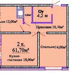 Продажа квартиры 2-комн.,  61.7 кв. м.,  Толбухина,  Таирова,  Киевский,  Одесса