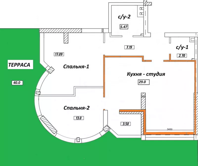 Продам 2комн. кв. Новострой 77/40/29 2