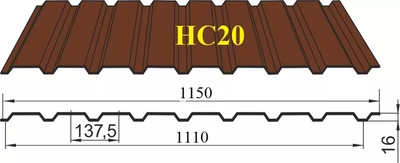 Профнастил кровельно-стеновой НС20
