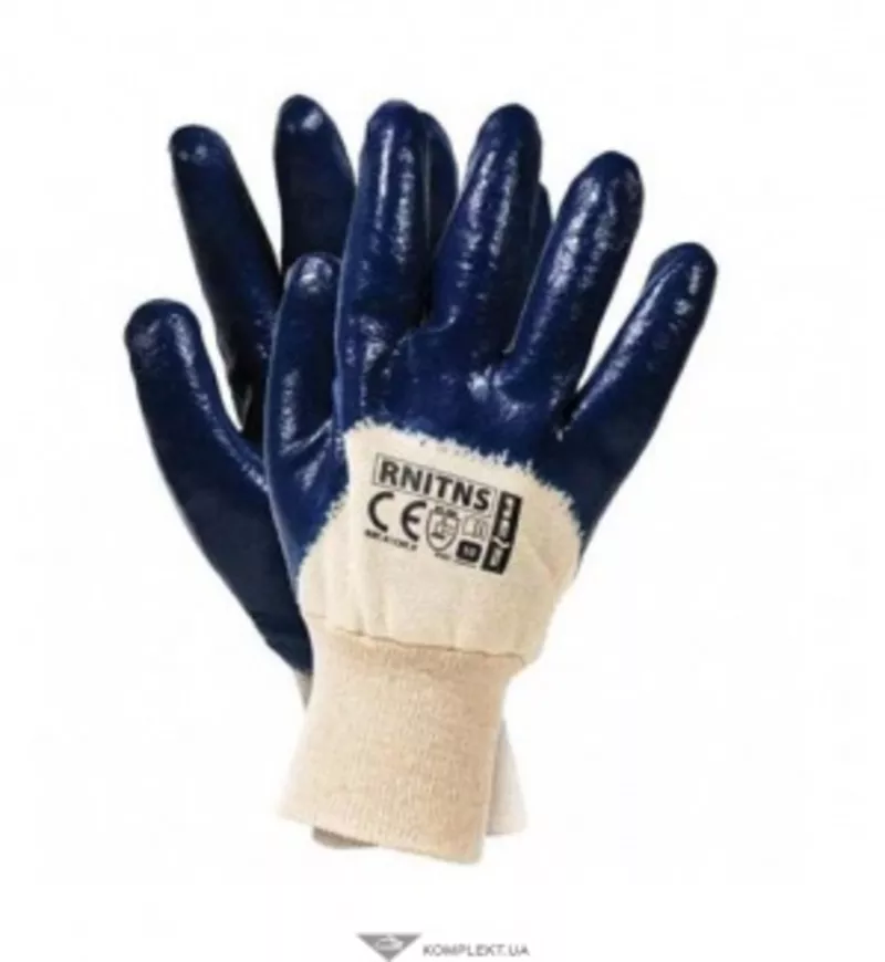 Перчатки САПФИР,  нитриловое покрытие,  манжет крага,  RNITNP,  цвет: сини