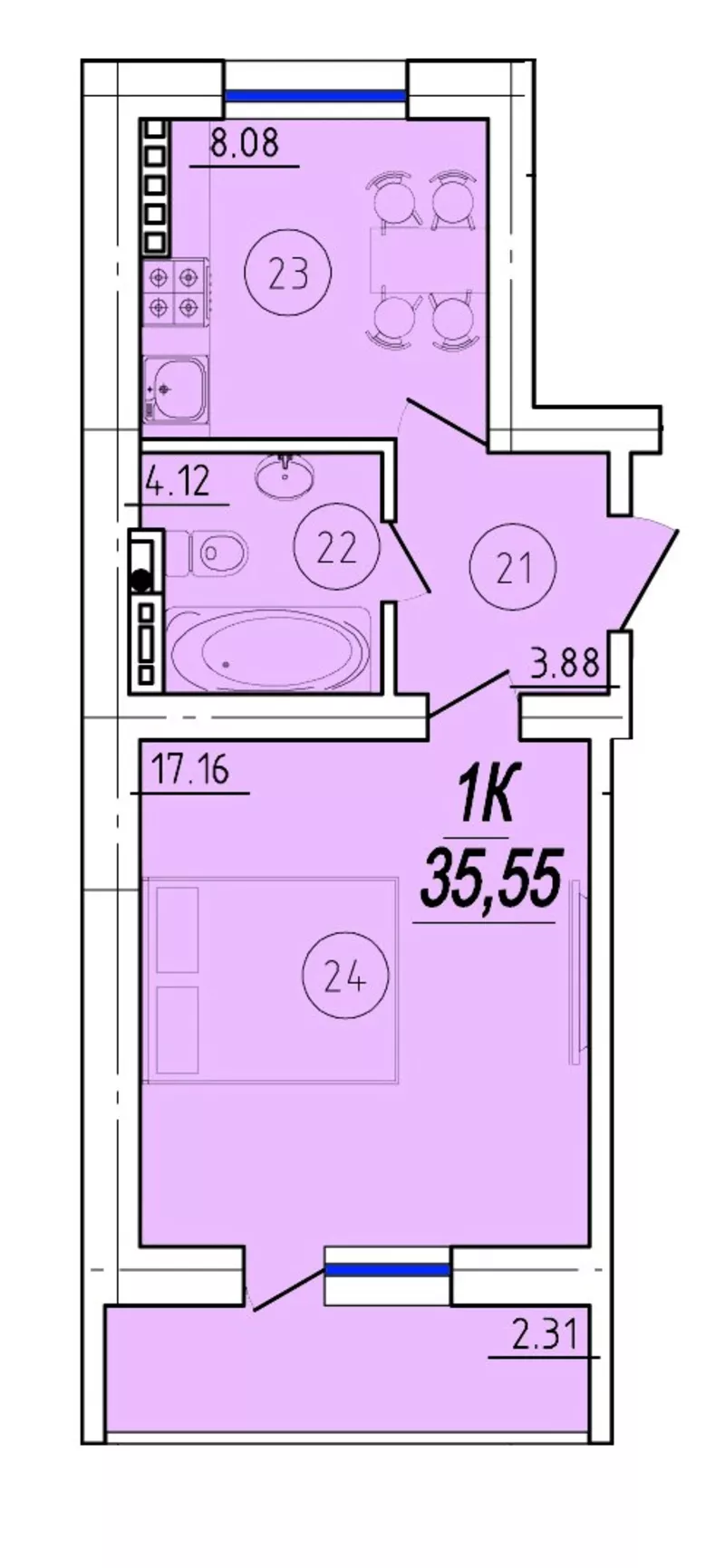 Продается 1к квартира 