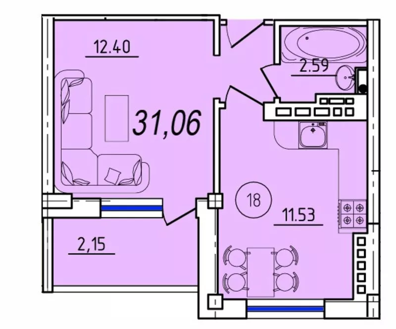 Продажа 1к квартиры 31, 06м кв.