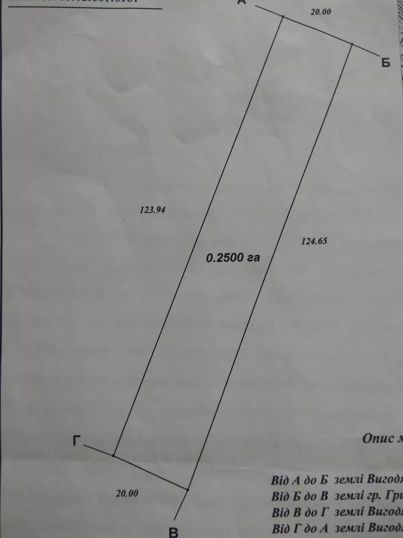 Продам земельный участок,  госакт,  0.25 га