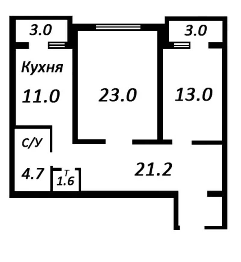 Уникальный проект. 2х комнатная квартира 82 кв метра