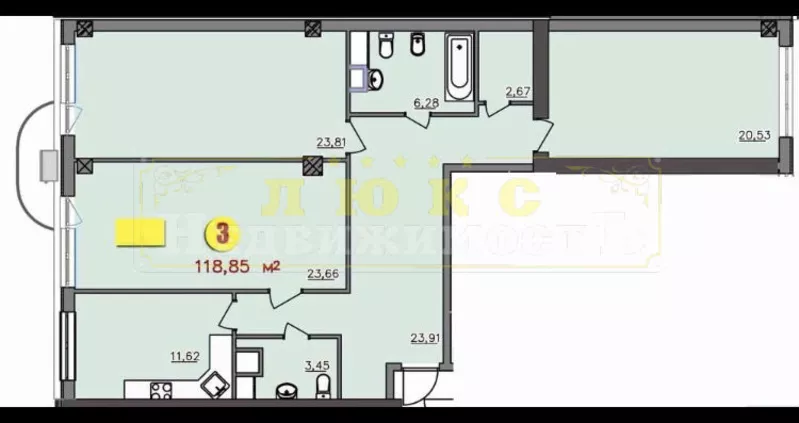 Продам трехкомнатную квартиру ЖК 2 Жемчужина / Гагаринское плато 2