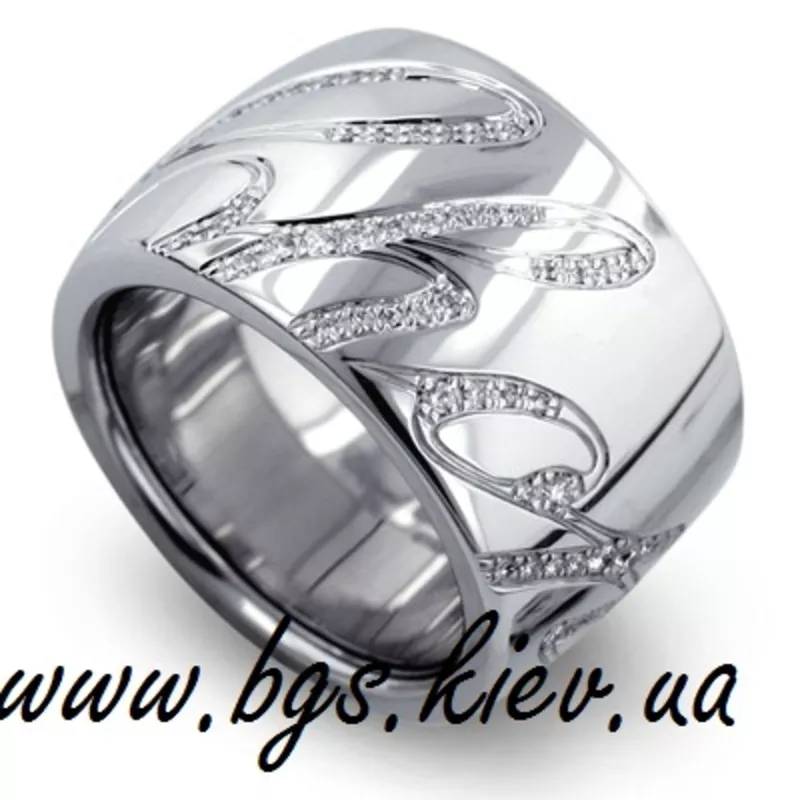Обручальные кольцо белое золото с бриллиантом 2