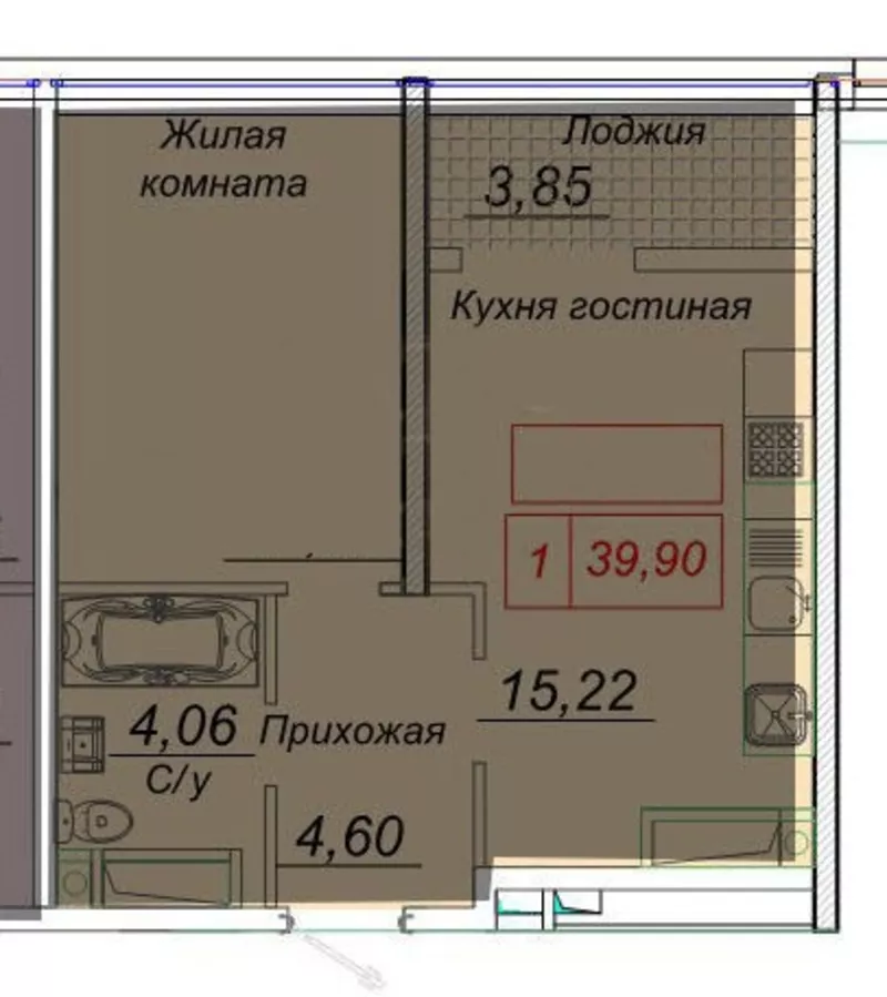 Продам однокомнатную квартиру Каманина ЖК 44 Жемчужина 3