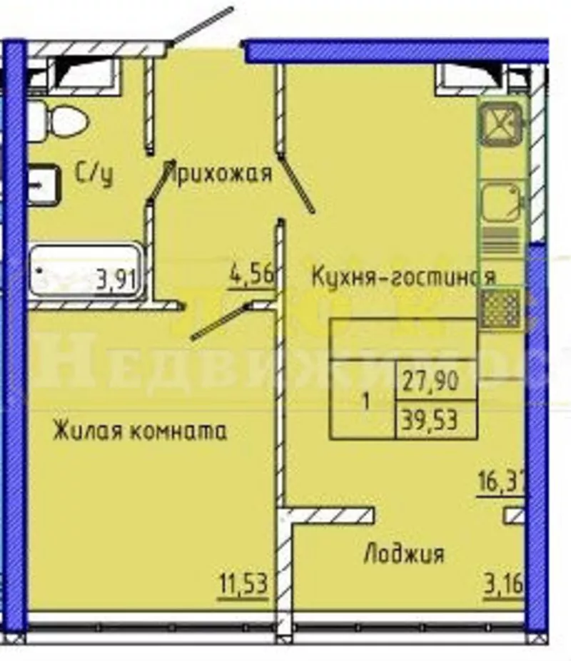 Однокомнатная квартира ЖК 45 Жемчужина Каманина / Аркадия 2